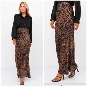 Zara Leopard Print Maxi Skirt